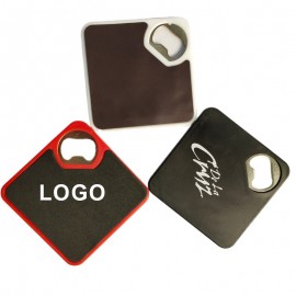 Personalized Square Plastic ABS Coaster Bottle Opener