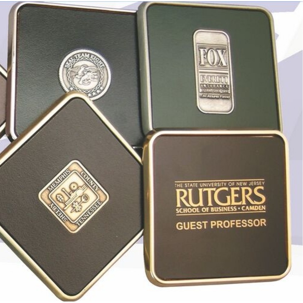 Custom Imprinted Executive Square Coaster W/ 1 Color Imprint Custom Imprinted Executive Square Coaster W/ 1 Color Imprint