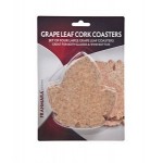 Grape Leaf Shape Cork Coasters (Set of 4) with Logo