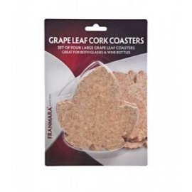Grape Leaf Shape Cork Coasters (Set of 4) with Logo  Grape Leaf Shape Cork Coasters (Set of 4) with Logo