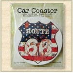 Single Packaged Absorbent Stone Car Coaster (2.5" Diameter) - Basic Print with Logo