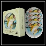 Custom Printed 4 Round Layered Edge Coaster Box Set