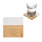 Custom Printed Marble And Bamboo Coaster