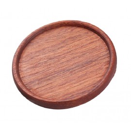 Promotional Groove Style Ebony Wood Coaster W/ Cork Backing