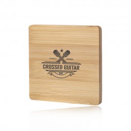 Bamboo Coaster with Concealed Bottle Opener with Logo  Bamboo Coaster with Concealed Bottle Opener with Logo