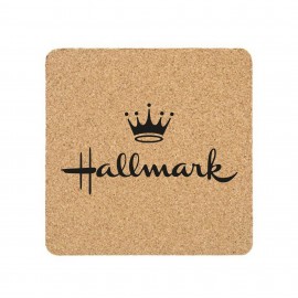 4" Square Cork Coaster with Logo