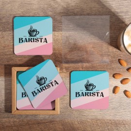 Promotional 4 Pc. reGen Recycled Polyester Square Dye Sub Coaster Set