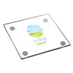 Promotional 4" Glass Square Coasters w/ 2 Color Imprint