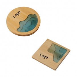 Bamboo Tea Cup Coaster with Logo