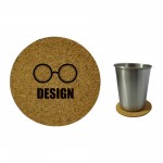 Natural Round Cork Coasters with Logo