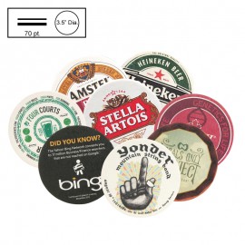 3.5" Circle Medium Weight (70 Point) Pulpboard Coaster w/4 Color Process with Logo  3.5" Circle Medium Weight (70 Point) Pulpboard Coaster w/4 Color Process with Logo