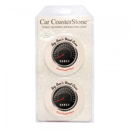 CoasterStone Absorbent Stone Car Coaster - 2 Pack (2 5/8") with Logo