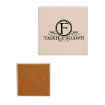 4" Square Absorbent Stone Coaster with Logo