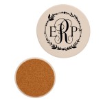 4" Round Absorbent Stone Coaster Logo Branded