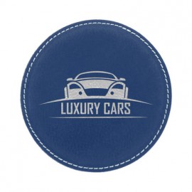 Personalized Leatherette Round Coaster  Personalized Leatherette Round Coaster