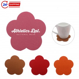 Petal-Shaped Felt Coasters with Logo