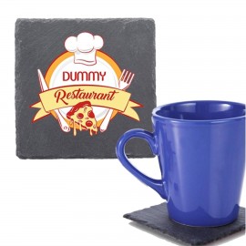 Square Slate Coaster w/Custom Imprint & EVA Bottom Pad with Logo  Square Slate Coaster w/Custom Imprint & EVA Bottom Pad with Logo