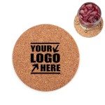 Round Natural Cork Coasters with Logo