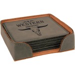 Customized Leatherette 6 Coaster Set