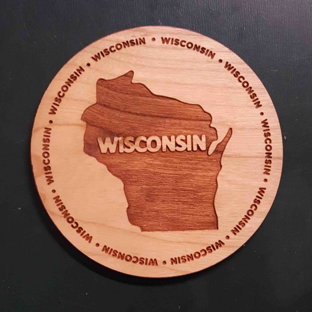 Hardwood State Coasters with Logo