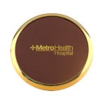 Logo Branded Metal & Leather Coaster