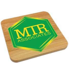 Logo Branded Square UV Bamboo Coasters