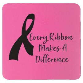 Custom Square Coaster, Pink Silicone, 3 3/4 x 3 3/4"  Custom Square Coaster, Pink Silicone, 3 3/4 x 3 3/4"