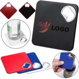 Logo Branded Square Bottle Opener Coaster
