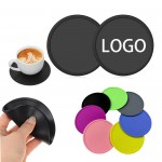 Personalized Round Silicone Coaster with Spill-Proof Ring