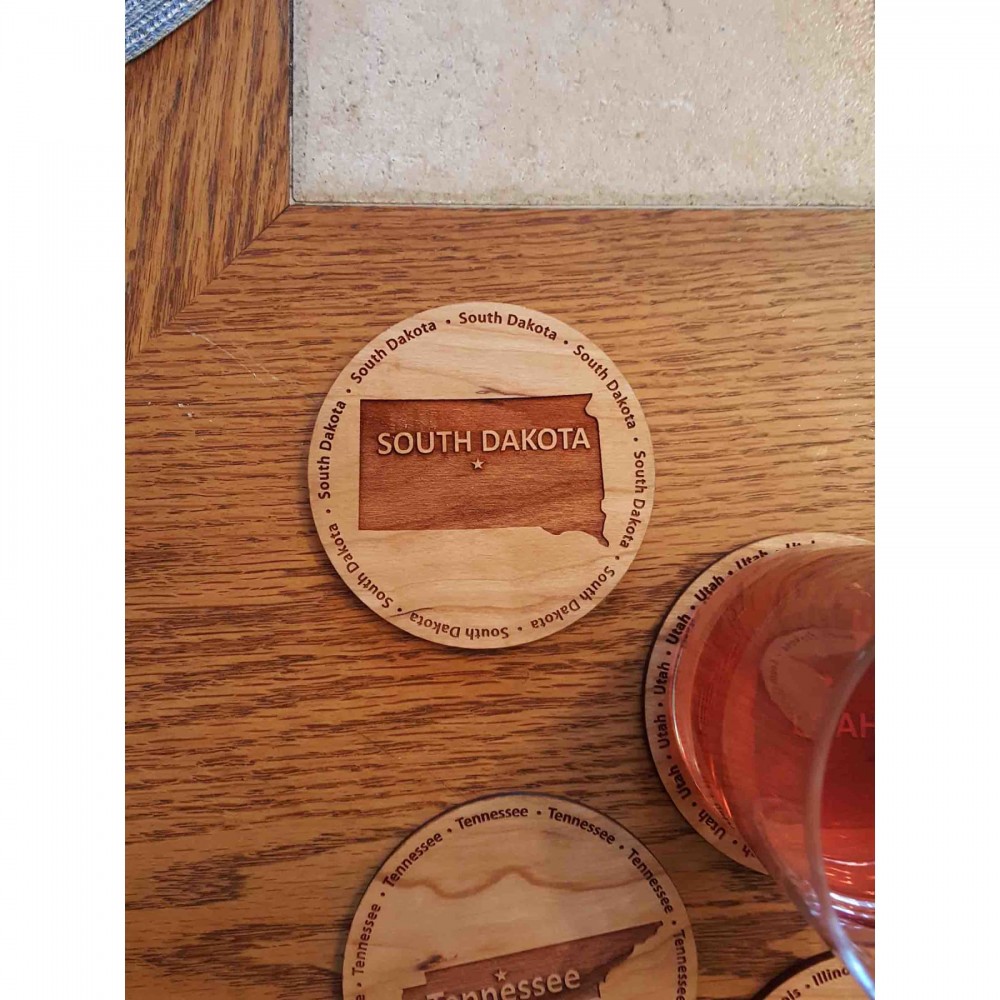 Personalized Hardwood State Coasters