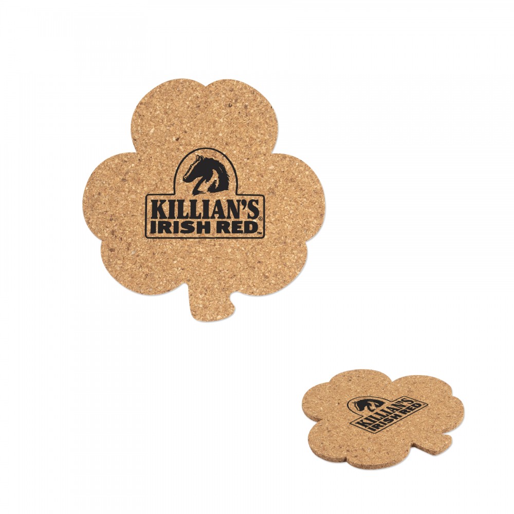 Shamrock Cork Coaster with Logo Shamrock Cork Coaster with Logo