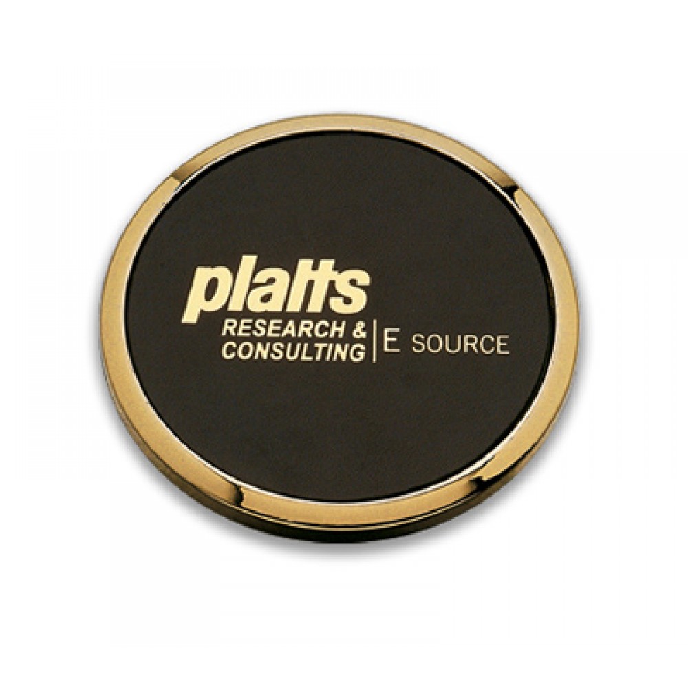 Custom Imprinted Park Avenue Coaster w/ Full Leather Insert Custom Imprinted Park Avenue Coaster w/ Full Leather Insert