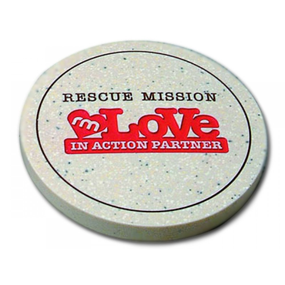 Stonecast Round Coaster Custom Imprinted Stonecast Round Coaster Custom Imprinted