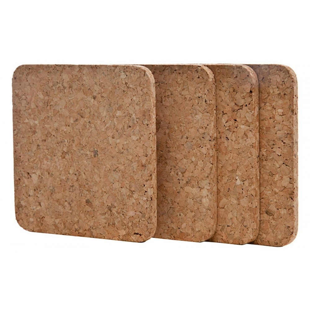 Square Cork Coasters (Set of 4) with Logo