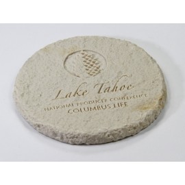 Promotional Round Limestone-Texture Coaster
