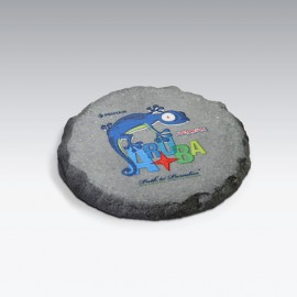 Round Chiseled Edge Coaster with Logo  Round Chiseled Edge Coaster with Logo
