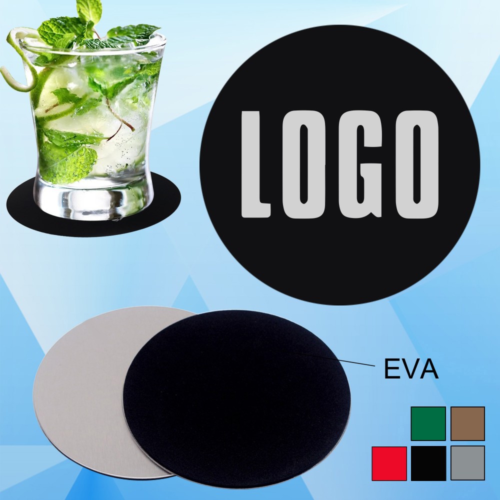 Round Shaped Stainless Steel Drink Coaster/ Cup Mat with Logo