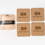 Corkster Square Coaster Set with Logo
