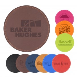 Logo Branded 3.5" Custom PU Leather Coaster  Logo Branded 3.5" Custom PU Leather Coaster