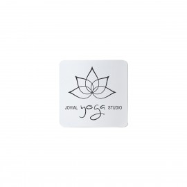 3" White Square Silicone Coaster with Logo  3" White Square Silicone Coaster with Logo
