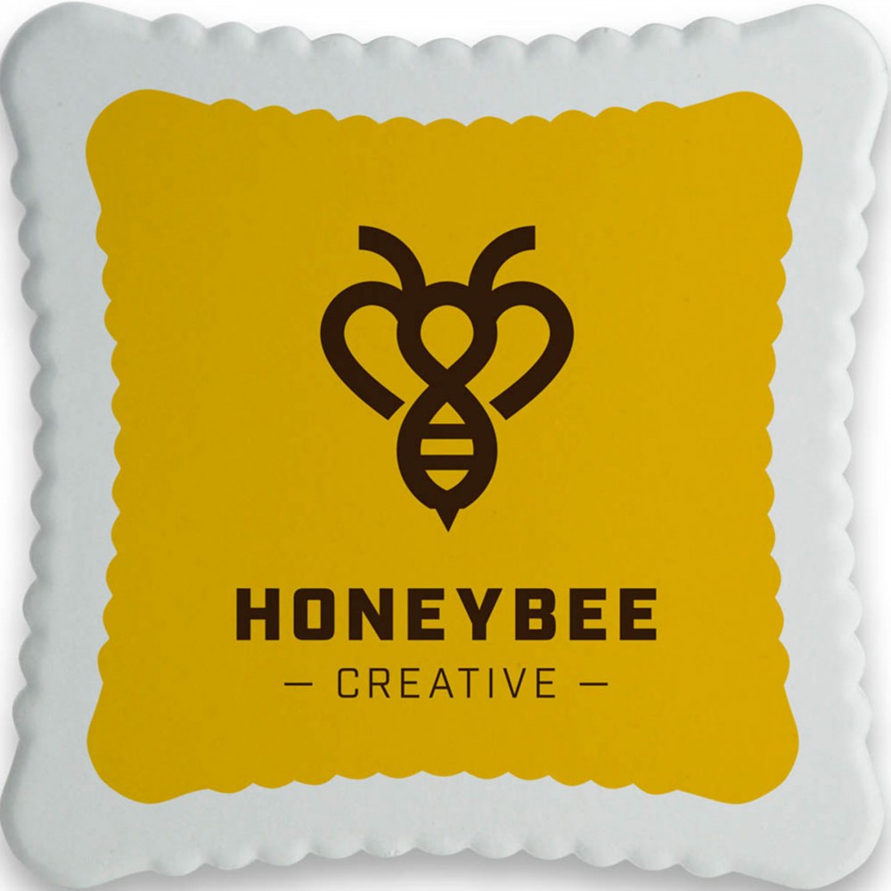 Square Ribbed Absorbent Coaster with Logo