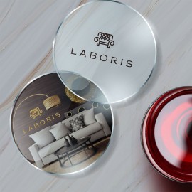 Logo Branded Round Glass Coaster