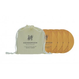 Customized Round Bamboo Coaster Kit