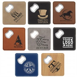 Leather Bottle Opener Coaster with Logo  Leather Bottle Opener Coaster with Logo