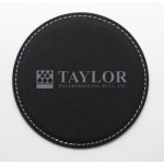 Custom Black Leatherette Coaster