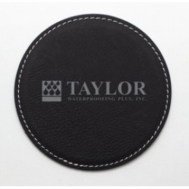 Custom Black Leatherette Coaster