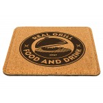 4" x 4" Square Laserable Coaster, Cork with Logo