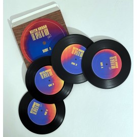 1-Sided Mini Record Coasters - Sets of 4 - Standard Paperboard Box with Logo