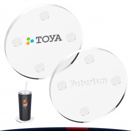 Grix Round Glass Coasters with Logo