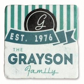 Personalized Marble Stone Coaster (4" x 4")